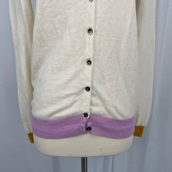 NWOT Boden 100% Cashmere color block Cardigan Long Sleeve - Picture 3 of 11